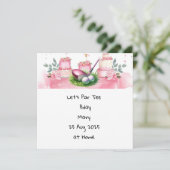 Invitation Golf Anniversaire rose thème pour Lady Golfer (Debout devant)