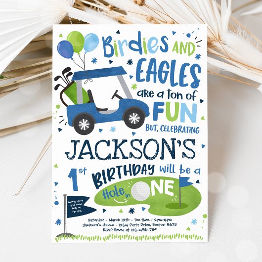 Invitation Golf Anniversaire Trou en un Golf 1er Anniversaire