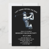 Invitation Golf Aquarelle Bachelor Party Noir (Devant)