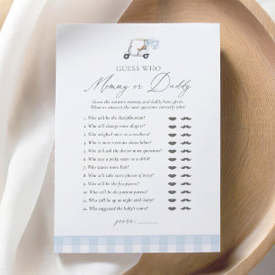 Invitation Golf Baby shower Devinez Qui maman ou papa