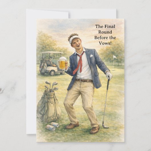 Invitation Golf Bachelor Party Celebration (Devant)