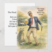 Invitation Golf Bachelor Party Celebration (Devant / Derrière)