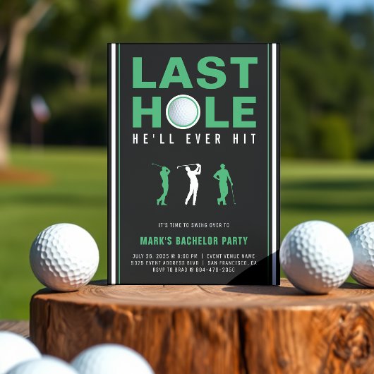 Invitation Golf Bachelor Party Dernier trou il va jamais frap