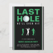 Invitation Golf Bachelor Party Dernier trou il va jamais frap (Devant)