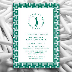 Invitation Golf Bachelor Party Dernière swing avant l'anneau