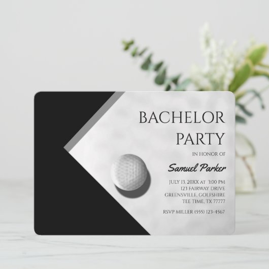 Invitation Golf Bachelor Party - Golf trip Classic Minimal (Debout devant)