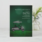 Invitation Golf Bachelor Party Green - Chariot de golf - Lect (Debout devant)