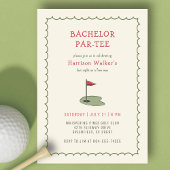 Invitation Golf Bachelor Party Hand Drawn Modern 
