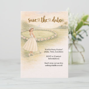 Invitation Golf Bachelorette joueuse de golf est en train de