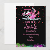 Invitation Golf Bachelorette Party femme golfeur thème rose (Devant / Derrière)