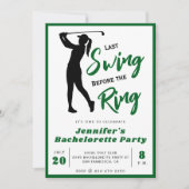 Invitation Golf Bachelorette Party Last Swing Before the Ring (Devant)