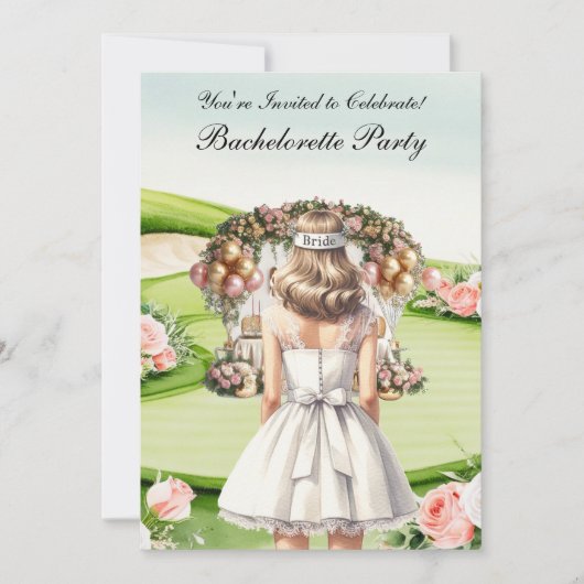 Invitation Golf Bachelorette Party sur golf (Devant)