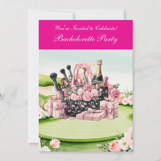 Invitation Golf Bachelorette Party sur golf (Devant)