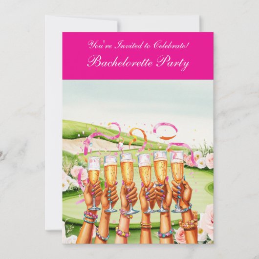 Invitation Golf Bachelorette Party sur golf (Devant)