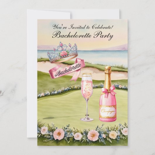 Invitation Golf Bachelorette Party sur golf (Devant)