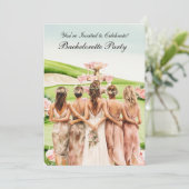 Invitation Golf Bachelorette Party sur golf (Debout devant)