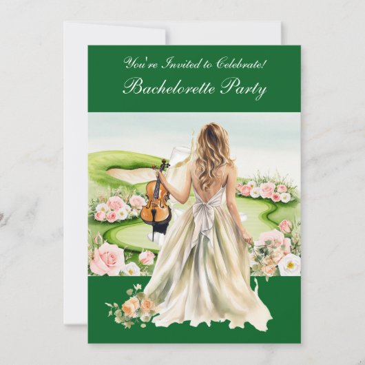 Invitation Golf Bachelorette Party sur golf (Devant)