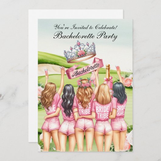 Invitation Golf Bachelorette Party sur golf (Devant / Derrière)