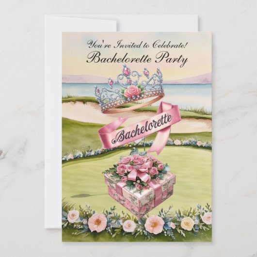Invitation Golf Bachelorette Party sur golf (Devant)