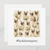 Invitation Golf BACHELORETTE pour Amoureux de les chats (Devant / Derrière)