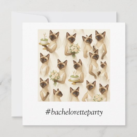 Invitation Golf BACHELORETTE pour Amoureux de les chats (Devant)