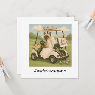 Invitation Golf BACHELORETTE pour Amoureux de les chats
