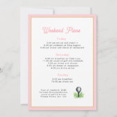 Invitation Golf Bachelorette week-end avec itinéraire (Dos)