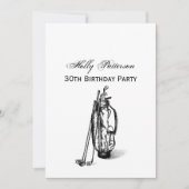 Invitation Golf Bag Golf Club Noir 30e anniversaire (Devant)