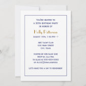 Invitation Golf Bag Golf Clubs Blue 30th Birthday Party (Dos)