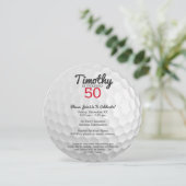 Invitation Golf Ball Anniversaire - 50e ou autre année (Debout devant)