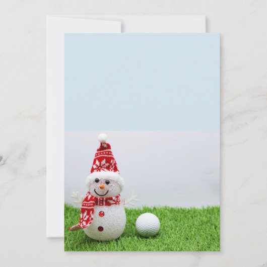 Invitation Golf ball avec Snowman pour Noël de Golfer (Devant)