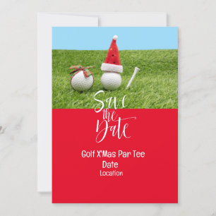 Invitation Golf ball et Santa Hat pour Noël Golf