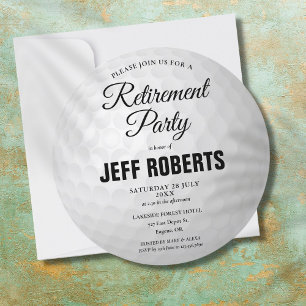 Invitation Golf Ball Retirement Party Circular