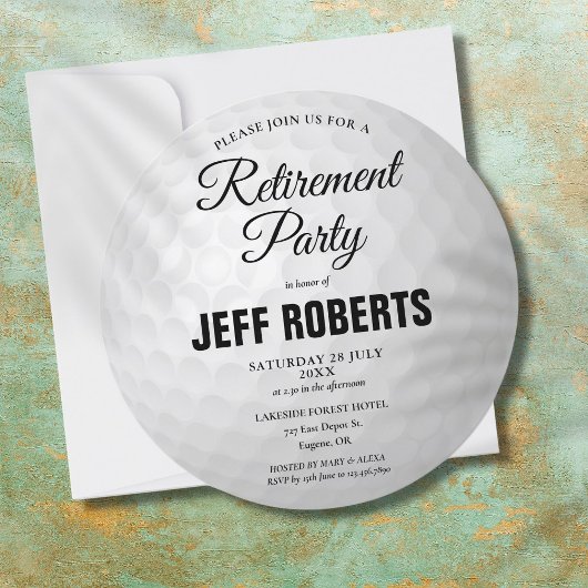 Invitation Golf Ball Retirement Party Circular