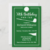Invitation Golf Ball Tee Drapeau Vert moderne 50e anniversair (Devant)