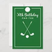 Invitation Golf Ball Tee Drapeau Vert moderne 50e anniversair (Dos)