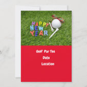 Invitation Golf balle et tee Happy New Year Par tee golfer (Devant)