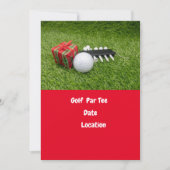 Invitation Golf balle et tee Happy New Year Par tee golfer (Devant)