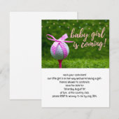 Invitation Golf bébé fille vient avec le ruban rose boule (Devant / Derrière)