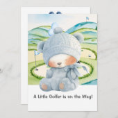 Invitation Golf Bébé Garçon Bleu thème (Devant / Derrière)