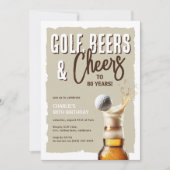 Invitation Golf, bières et acclamations pour les 80 ans (Devant)