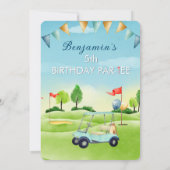 Invitation Golf Boy 5e Anniversaire Par-Tee (Dos)