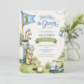 Invitation Golf Boy First Birthday Par-Tee Hole In One  (Debout devant)