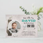 Invitation Golf Boy Future Golfer Cute Photo 1er anniversaire (Debout devant)