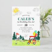 Invitation Golf Boy Golf Swing By Fore a Par-tee Anniversaire (Debout devant)