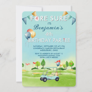 Invitation Golf Boy Quatrième 4ème Anniversaire Par-Tee