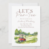 Invitation Golf Cart Birthday Party Meet Me on the Course (Devant)