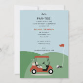 Invitation Golf Carts Moderne Golfer Golf Thème Anniversaire (Devant)
