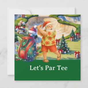 Invitation Golf Christmas Let’s Par tee avec sac de golf