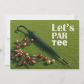 Invitation Golf Christmas themed with golf umbrella  (Devant)